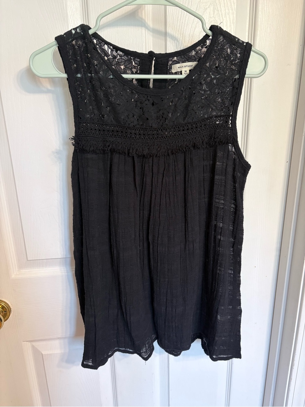 ⭐️3/$20 Max Studio Black Gauzey Sleeveless Top
